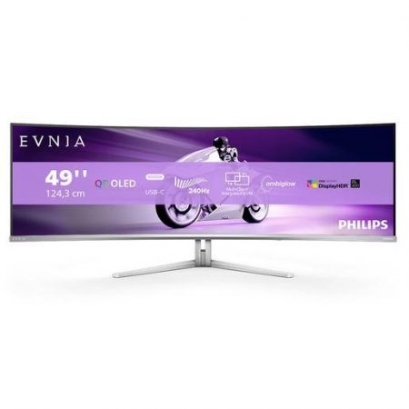 Philips Evnia 8000 49M2C8900/00 Monitor PC 124,2 cm (48.9”) 5120 x 1440 Pixel Dual QHD QD-OLED Bianco