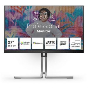 AOC Q27U3CV Monitor PC 68,6 cm (27”) 2560 x 1440 Pixel Quad HD LCD Nero