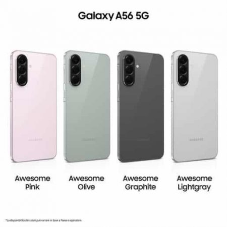 Samsung Galaxy A56 5G, Smartphone con Funzioni intelligenti, Display Super AMOLED 6.7'', 8GB RAM, 256GB, Camera 50MP, Batteria 5.000 mAh, IP67, Awesome G