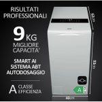 Haier T Series 9, Lavatrice Carica dall'alto 9 KG, Classe A, 1300 giri, Bianco, Inverter, Vapore, Wi-Fi, HW90-BPD13386U-S