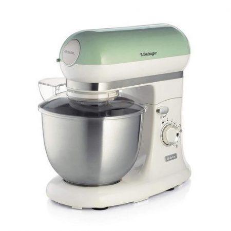 Ariete 1588 Impastatrice Planetaria – Pane, pizza e dolci – 7 Velocità – 3 Fruste – 5,5 Litri – Acciaio Inox – 2400 Watt – Linea Vintage – Verde
