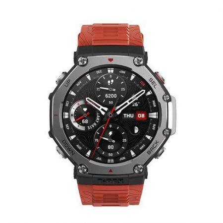 Amazfit T-Rex 3 Lava 3,81 cm (1.5'') AMOLED 48.5 mm Digitale 480 x 480 Pixel Touch screen Nero, Acciaio inox GPS (satellitare)