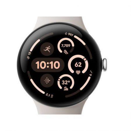 Google Pixel Watch 3 AMOLED 45 mm Digitale Touch screen Argento Wi-Fi GPS (satellitare)