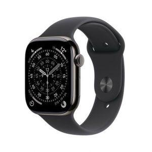 Apple Watch Series 11 GPS + Cellular 46mm Cassa Titanio Ardesia con Sport Band Nero – M/L