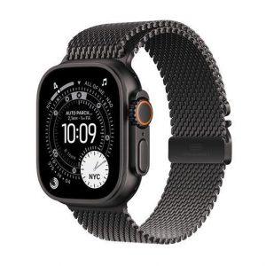 Apple Watch Ultra 3 GPS + Cellular 49mm Cassa Titanio Nero con Loop in maglia Milanese Titanio Nero – Medium