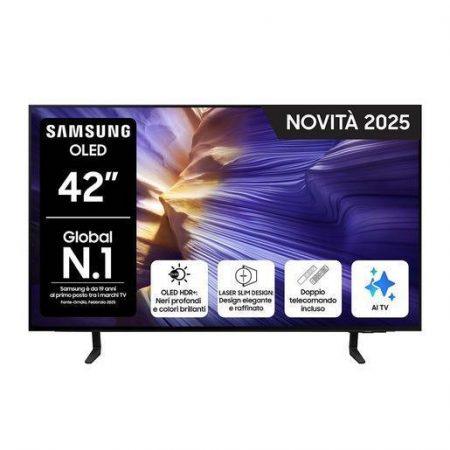 Samsung S90F OLED AI TV 42'' QE42S90FAEXZT 4K, Processore NQ4 AI Gen3, 4K AI Upscaling Pro, Schermo antiriflesso, OLED HDR, Dolby Atmos & OTS Lite, Laser