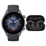 Amazfit GTR 3 Pro + TWS UP 3,68 cm (1.45'') AMOLED 46 mm Digitale 480 x 480 Pixel Touch screen Nero Wi-Fi GPS (satellitare)