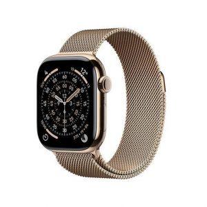 Apple Watch Series 11 GPS + Cellular 42mm Cassa Titanio Oro con Loop in maglia Milanese Oro