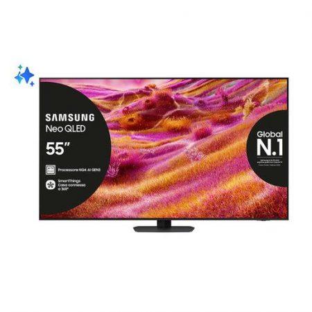 Samsung Neo QLED AI TV 55'' QE55QN90FATXZT 4K Mini LED, Processore NQ4 AI Gen3, 4K AI Upscaling Pro, Motion Xcelerator 165Hz, Quantum HDR+, Dolby Atmos &