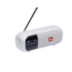 JBL Tuner 2, Sistema audio portatile con connettività wireless Bluetooth e radio FM/DAB/DAB, Bianco