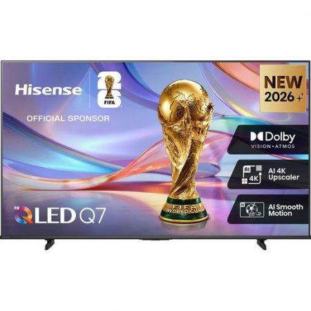 Hisense Smart TV QLED 55'' 4K TV 55Q7S, 60Hz, Audio Dolby Atmos, VIDAA OS con 1000+ APP, Dolby Vision IQ, HDR 10+, Game Mode Plus, Bluetooth, Wifi, Alexa