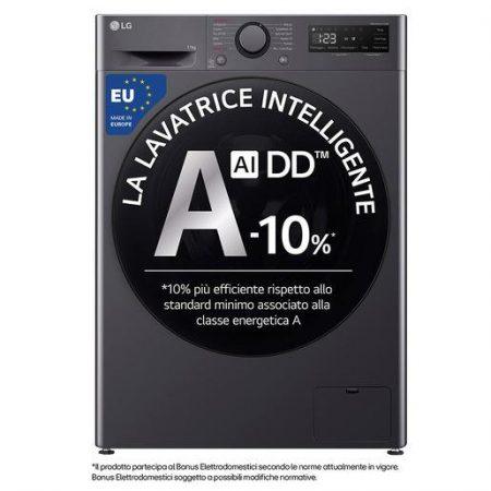 LG F4R5011TSMB Lavatrice 11kg AI DD, Classe A-10%, 1400 giri, TurboWash, Vapore