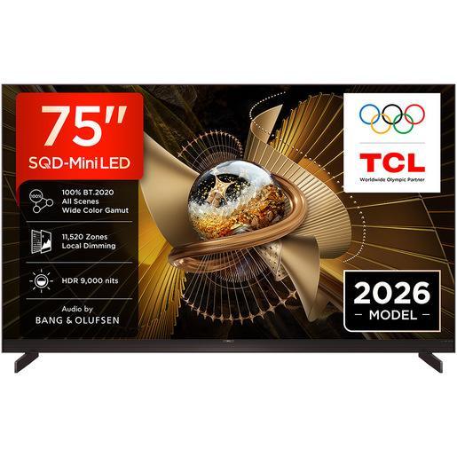 TCL X11L TV 75X11L SQD‑Mini LED da 75'', 4K UHD, 9000 nit e 11.520 zone di dimming, Smart Google TV a 144Hz, Dolby Vision & Atmos, Audio Bang & Olufsen
