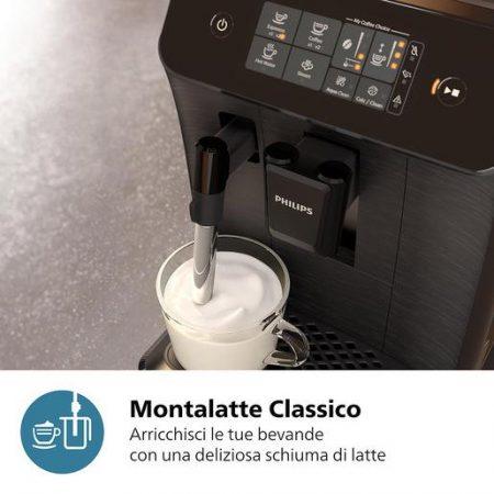 Philips 800 series EP0824/00 Macchina caffè automatica, 3 bevande, montalatte, 1.8 L, macine in ceramica