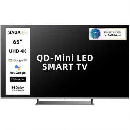 SABA SA65M91GTV Mini LED TV 165,1 cm (65'') 4K Ultra HD Smart TV Wi-Fi Grigio 350 cd/m²
