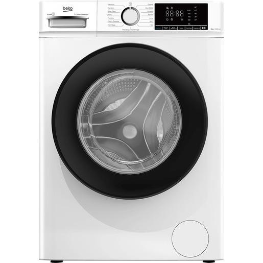 Beko b100 BMX8126DB 8kg classe A bianco, inverter 1200 giri, display XL, oblò nero, vapore