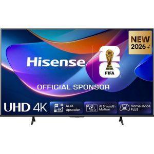 Hisense Smart TV 65” 4K TV 65A6S, 60Hz, DTS Virtual X, VIDAA OS con 1000+ APP, HDR 10+, Game Mode Plus, Bluetooth, Wifi, Alexa Built-in, AirPlay2, lativ