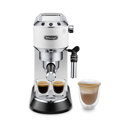 De’Longhi Dedica Style Dedica EC685.W Macchina da Caffè Manuale Espresso e Cappuccino, Compatibile con Polvere o Cialde E.S.E., Spegnimento Automatico, S