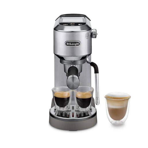 De’Longhi Dedica Duo EC890.M Macchina da Caffè Manuale Espresso, Cappuccino e Cold Brew, Compatibile con Polvere o Cialde E.S.E., Display Soft-Touch , Sp