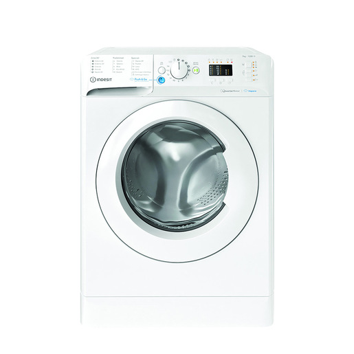 Indesit BWSA 7126X WV IT, 7kg, classe A, Bianco, Inverter, 1200 giri, Display LED, vapore, porta bianca Made in Italy