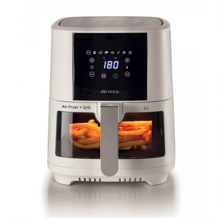 Ariete 4626 Friggitrice ad aria 6L, 1300 W, Capacità 6L, Capacità di cottura 2,5kg, 8 programmi preimpostati, Temperatura fino a 200°, Cestello trasparen