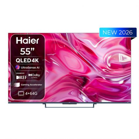 Haier S90 Series TV QLED 55'' H55S90GUX, 4K, UltraSense AI, Gaming 240Hz, Google TV, Dolby Vision IQ, HDR10+, KEF Sound, Dolby Atmos
