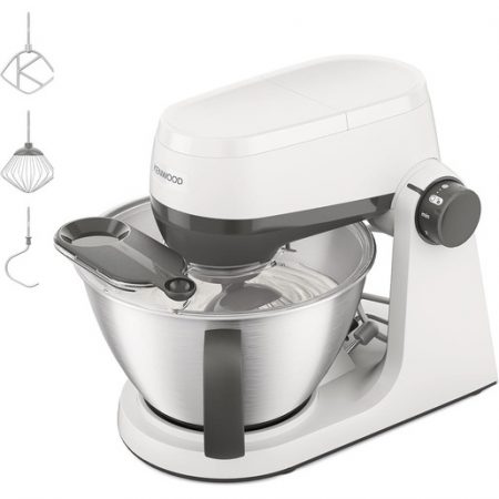 Kenwood Multi Tasker – Impastatrice Planetaria, Paraschizzi, 100W, 4,3L, Bianco