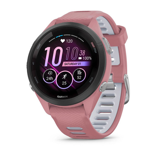 Garmin Forerunner 265S 2,79 cm (1.1'') AMOLED 42 mm Digitale 360 x 360 Pixel Touch screen Nero, Rosa Wi-Fi GPS (satellitare)