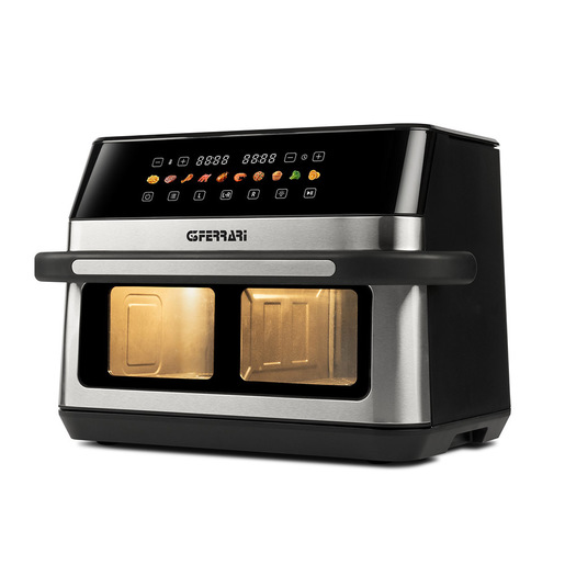 G3 Ferrari G10223 Doppia 12 L Indipendente 2200 W Friggitrice ad aria calda Nero, Acciaio inox