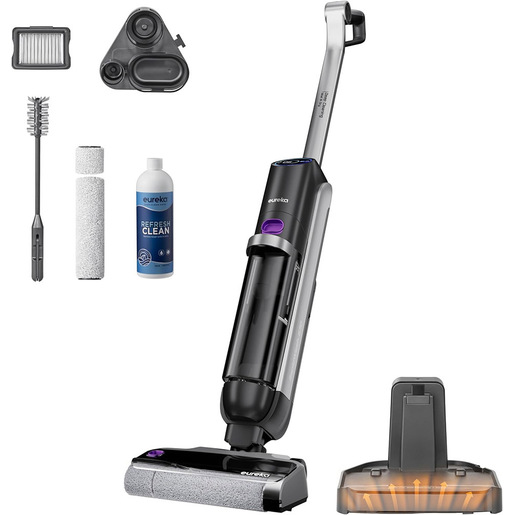 Eureka RapidWash NEW630 Aspirapolvere/lavapavimenti secco/umido,inclinazione fino a 170°,Asciugatura ad aria calda 60°,21.600pa,Autonomia 38 min,Autopuli