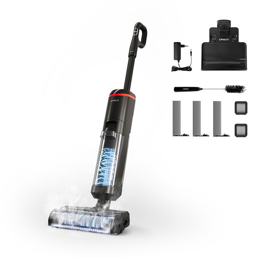 Polti RollySteam WD40C, lavapavimenti senza filo, che aspira, lava e igienizza con il vapore, senza detersivi - 0,6 L