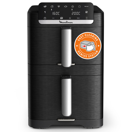 Moulinex EZ7568F0 friggitrice Doppia 10 L Indipendente 2700 W Friggitrice ad aria calda Nero - 0,9 m