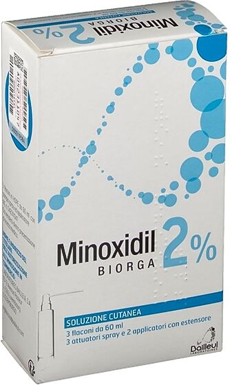 LABORATOIRES BAILLEUL S.A. Minoxidil Biorga Soluzione Cutanea 2% 3 Flaconi da 60 ml