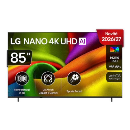 LG NANO 4K UHD AI 85 SMART TV FHD 2,16 m (85”) 4K Ultra HD Wi-Fi Nero