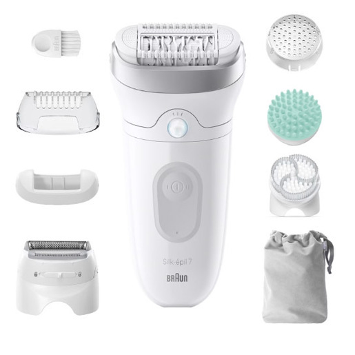 Braun Silk-épil 7 Silk·épil 7 SkinSpa, Epilatore Wet & Dry Con Testina Ampia Per Una Facile Rimozione Dei Peli, Pelle Liscia A Lungo, 7-081, Argento