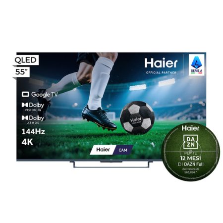 Haier S90 Series TV QLED 55'' H55S90GUX, 4K, UltraSense AI, Gaming 240Hz, Google TV, Dolby Vision IQ, HDR10+, KEF Sound, Dolby Atmos