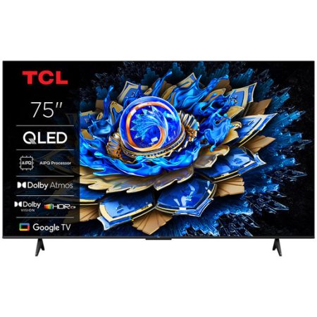 TCL T69C 75T69C 50” QLED, TV Direct LED, TV 4K HDR, Smart TV alimentata da Google TV (Dolby Vision & Atmos, Game Master, Motion Clarity, compatibile con