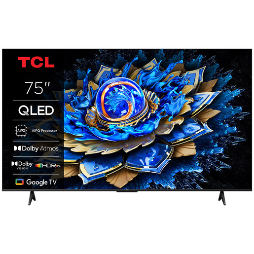 TCL T69C 75T69C 50” QLED, TV Direct LED, TV 4K HDR, Smart TV alimentata da Google TV (Dolby Vision & Atmos, Game Master, Motion Clarity, compatibile con