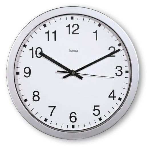 Hama Mallorca Orologio al quarzo Rotondo Argento, Bianco