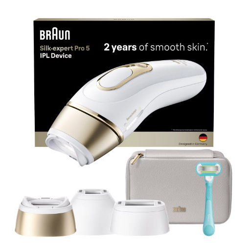 Braun Silk-expert Pro Silk·expert Pro 5, Epilatore A Luce Pulsata, 3 Testine, Custodia E Rasoio Gillette Venus, PL5311