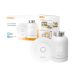 Imou TRV1 Kit. Comprende hub ZG2-EU e valvola TRV1 con 6 adattatori di montaggio, rilevamento finestra aperta, protezione congelamento, programmabile e c