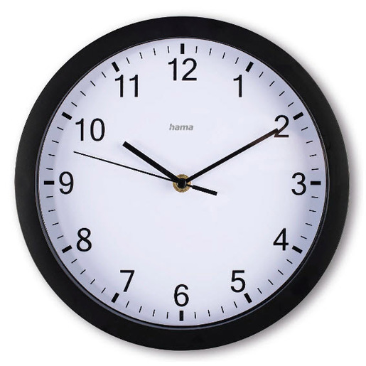 Hama Elba Orologio al quarzo Rotondo Nero, Bianco