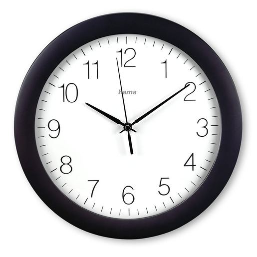 Hama Teneriffa Orologio analogico Rotondo Nero, Bianco