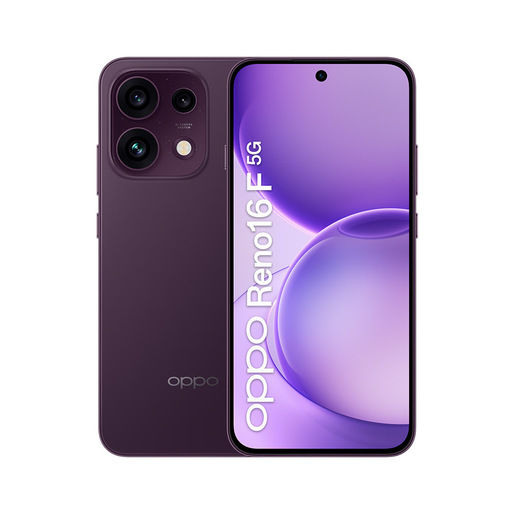 OPPO Reno16 F 5G AI Smartphone, Tripla fotocamera 50+8+50MP, Selfie 50MP, Display 6.57'' 120HZ AMOLED FHD+, 6500mAh, RAM 8GB(Esp2GB/4GB/8GB)+ROM 256GB [V