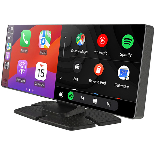 Trevi Monitor Touchscreen 10'' Android Auto Apple CarPlay Dash Cam Integrata Telecamera di Parcheggio MDV 1000