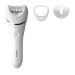 Philips Serie 8000 Epilatore Wet & Dry bianco con 3 accessori BRE700/00