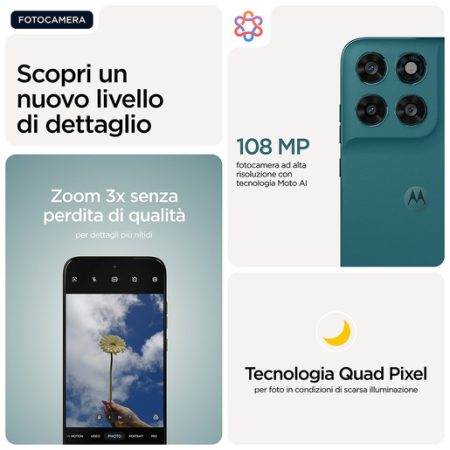 Motorola moto g77 Camera 108MP Dual SIM ibrida Android 16.0 5G USB tipo-C 8 GB 256 GB 5200 mAh Verde