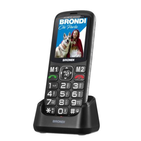 Brondi AMICO DI CASA+ 6,1 cm (2.4”) Nero Telefono per anziani