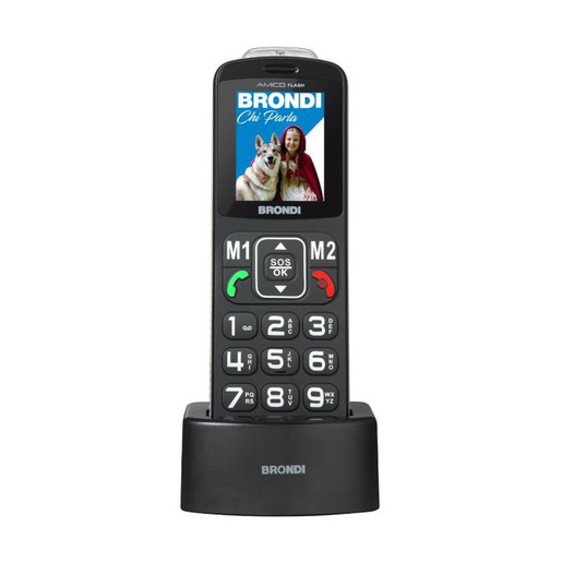 Brondi Amico Flash 5,08 cm (2'') Nero Telefono di livello base