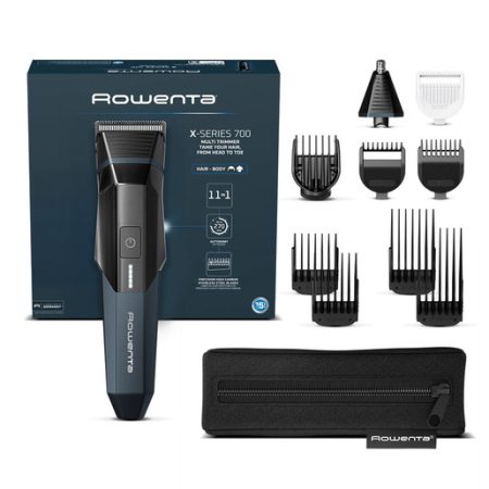 Rowenta X Series 700 , Regolabarba Multifunzione 11-in-1, Lame Autoaffilanti in Acciaio Inox ad Alto Tenore di Carbonio, TN9610